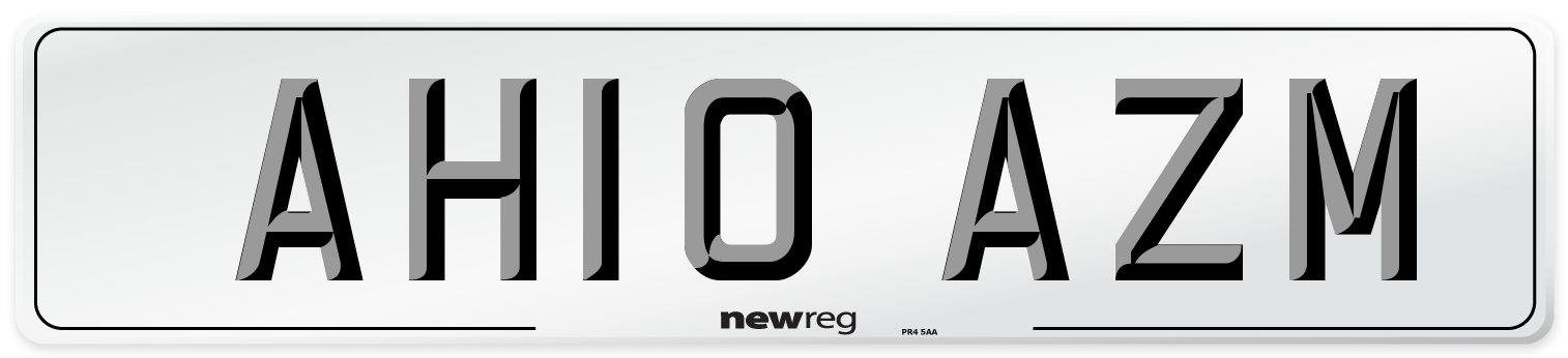 AH10 AZM Number Plate from New Reg